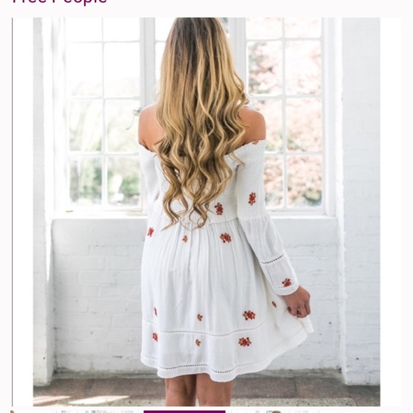Nwt counting daisy’s free people white red embroidered floral spring dress boho - Picture 4 of 6